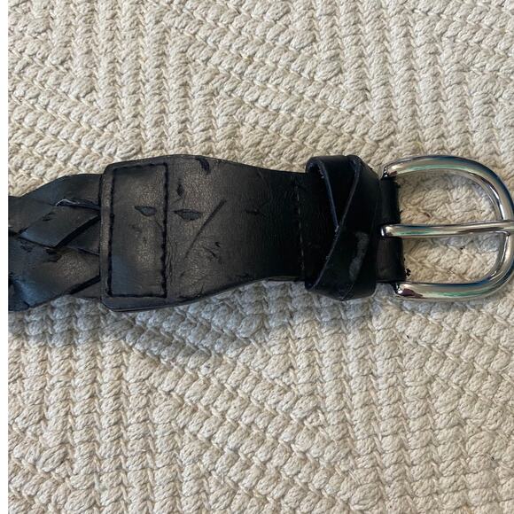 Braided Black Belt Women Medium 2010 Faux Leather, Leather Boho Festival Braided - Picture 2 of 5